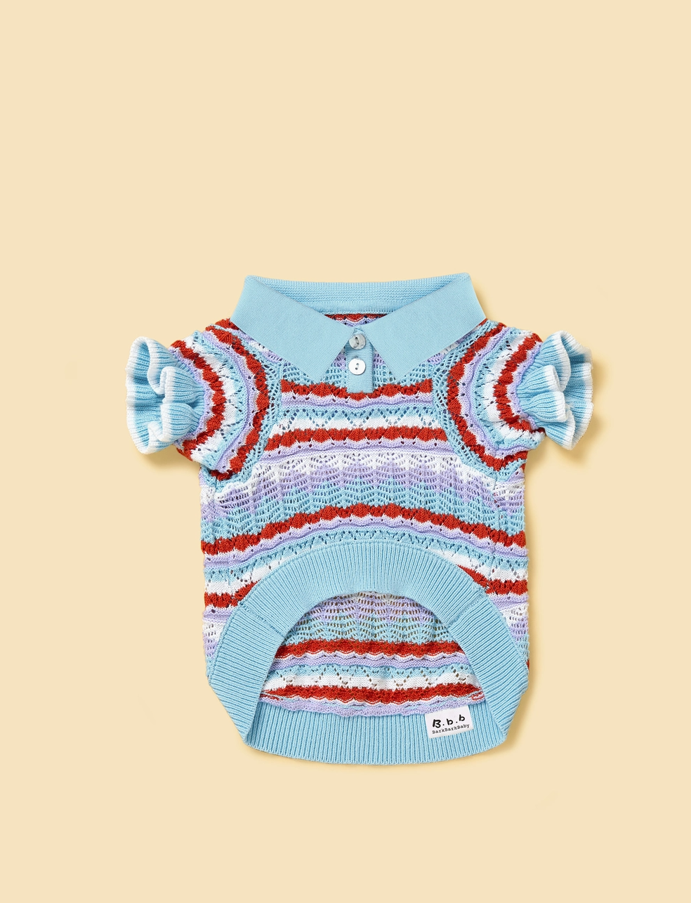 Ruffle Delight Crochet Pet Shirt
