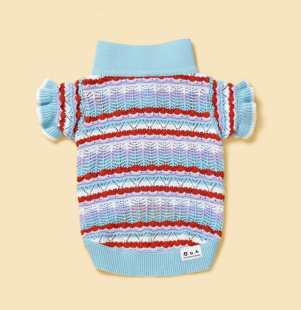 Ruffle Delight Crochet Pet Shirt
