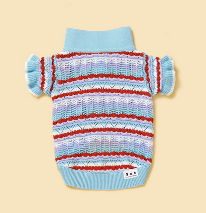 Ruffle Delight Crochet Pet Shirt